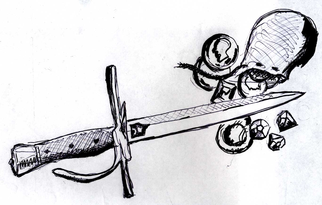 Takashi Ito Artwork Pirate Dagger and Jewels